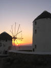 Coucher de soleil sur Myconos.