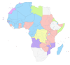 carte de l'Afrique figurant en différentes couleurs les possessions coloniales de l'époque