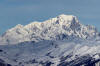 Vue du versant sud-ouest du mont Blanc en hiver depuis Valmorel en Tarentaise.
